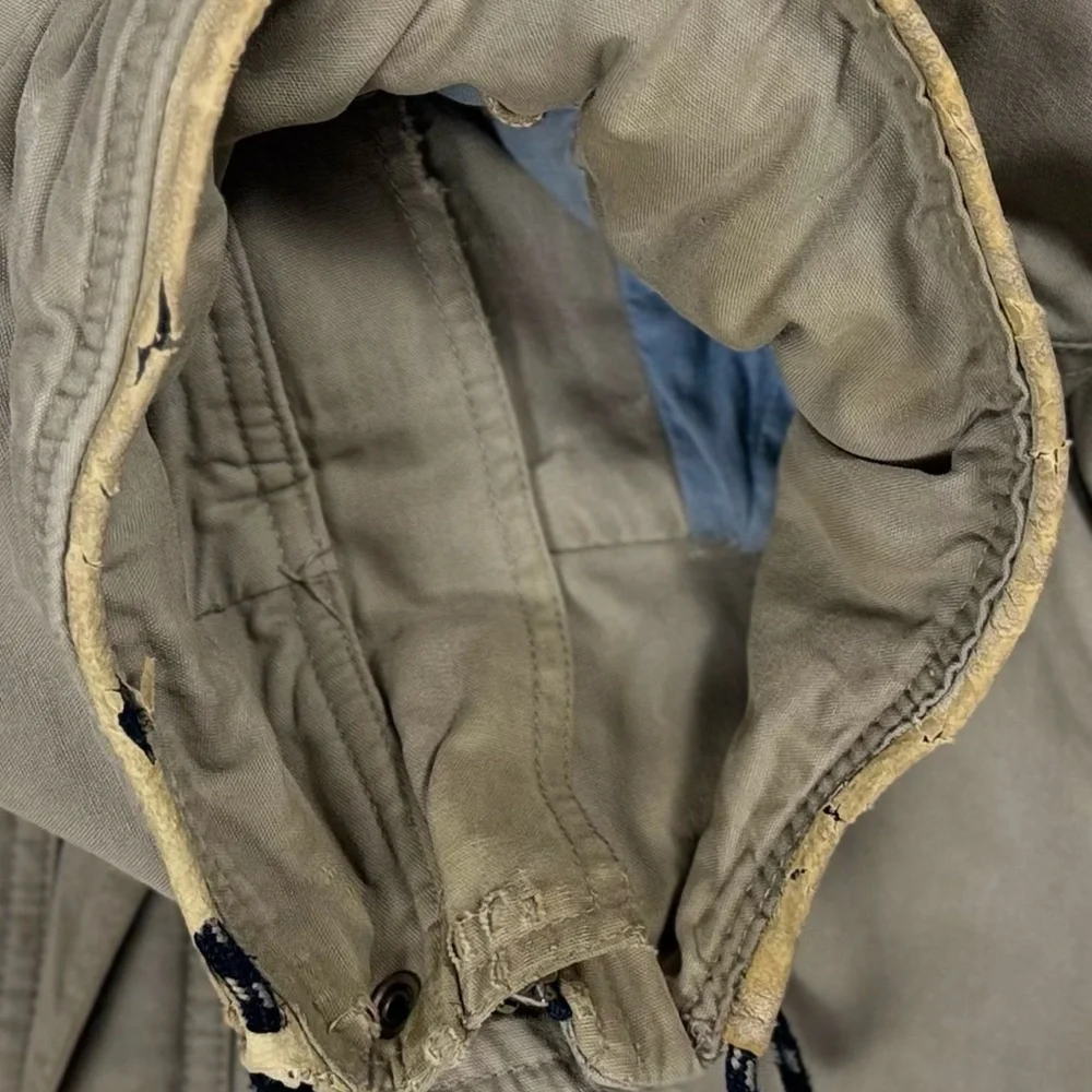 Vintage 90s Timberland Weathergear Beige Zip Up Hooded Heavy Jacket Men's Small